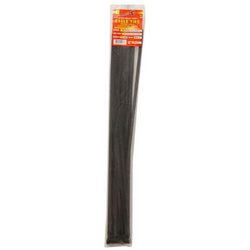 17.9" Black Cable Tie, 25 Count - 175 Lbs