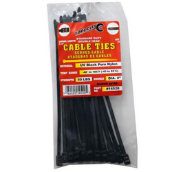 8.5" Black Cable Tie, 25 Count - 50 Lbs