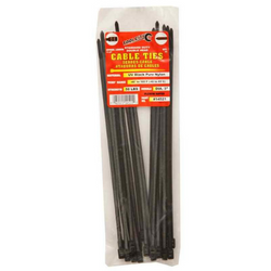 11.8" Black Cable Tie, 25 Count - 50 Lbs