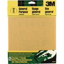 9" x 11" Fine (150 Grit) Aluminum Oxide Sanding Sheets (5pk)