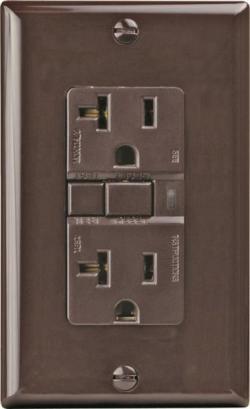 DUPLEX RECEPTACLE GFCI 20A BROWN