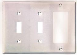 2 TOGGLE/1 DECO WALL PLATE 3G WH