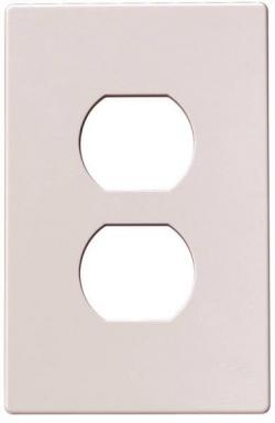 DUPLEX SWITCH PLATE 1G WHITE S/L