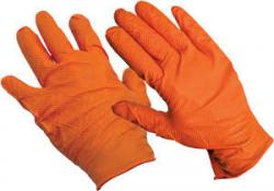 NITRILE GLOVES ORANGE 100PK L