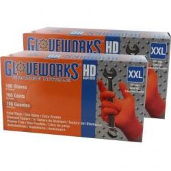 NITRILE GLOVES ORANGE 100PK XXL